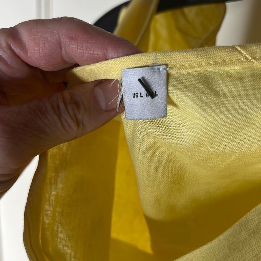 Petal & Pup CHRISSY LINEN MINI DRESS - BUTTER Yellow Nwot Size Large - Picture 3 of 5